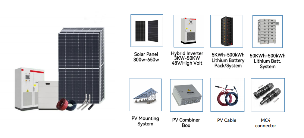 30kw 50kw solar hybrid energy storage system