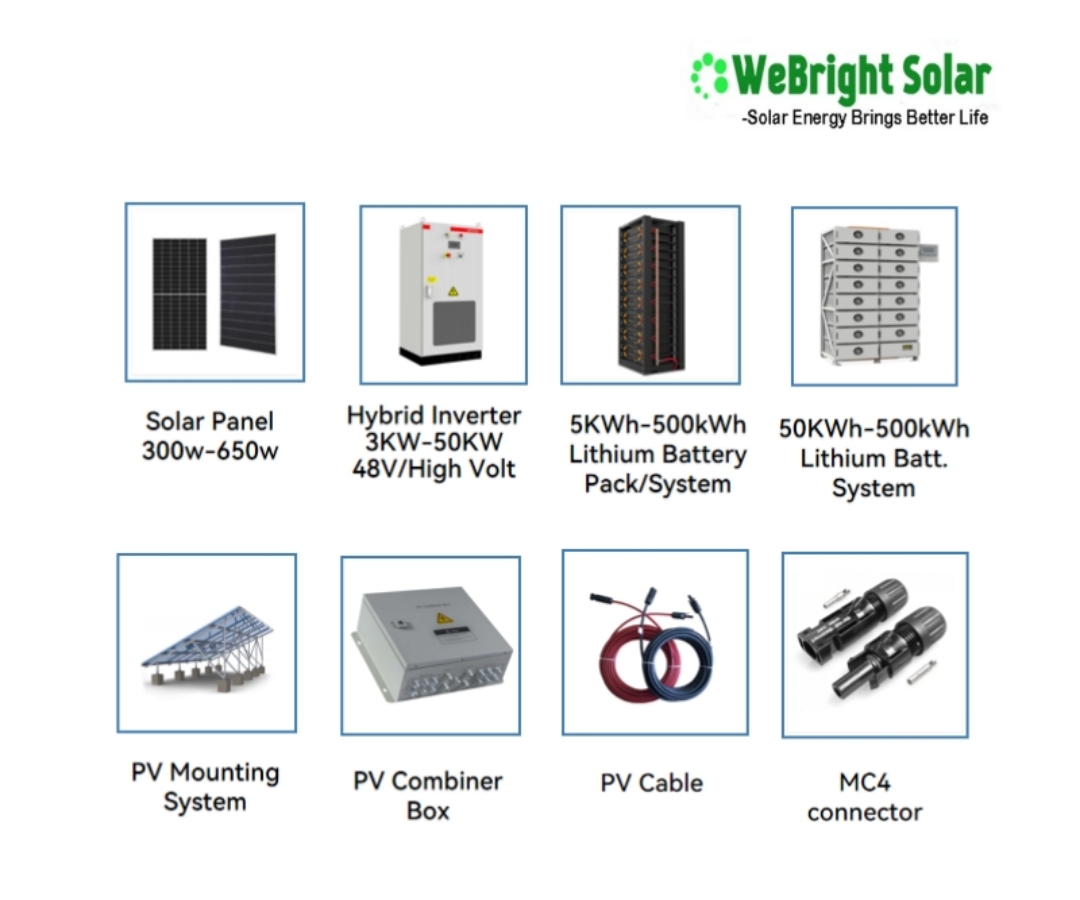 30KW 50KW 100KW Transformer Hybrid Inverter Solar Energy System for Residential Use